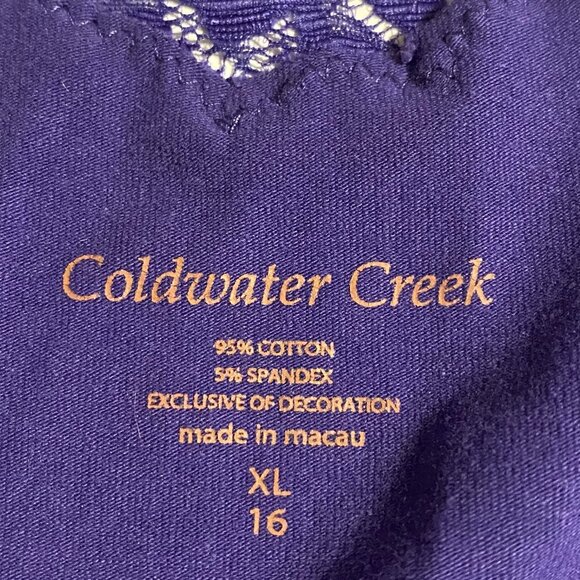 Coldwater Creek Women's Tank Top - Purple Floral Lace XL (16) - Picture 9 of 9